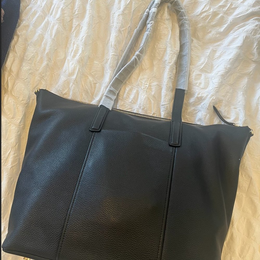 NWT Vera Bradley Charlie Leather Tote in Black